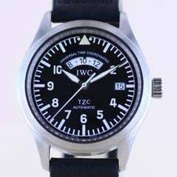  IWC Fliegeruhr Spitfire UTC TZC Black Dial Tritium Spitfire Lederband GMT </h1> 