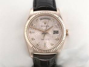 Thumbnail von Rolex Day-Date 36 36mm 118135 2018 Rosegold 750 Diamanten Lederband Automatik 18kt Rose Gold Chronometer Oyster </h1>