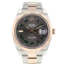 Thumbnail von Rolex Datejust 41 Oyster Fluted Steel / Everosegold Wimbledon Dial Service '25 </h1>