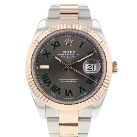  Rolex Datejust 41 Oyster Fluted Steel / Everosegold Wimbledon Dial Service '25 </h1> 