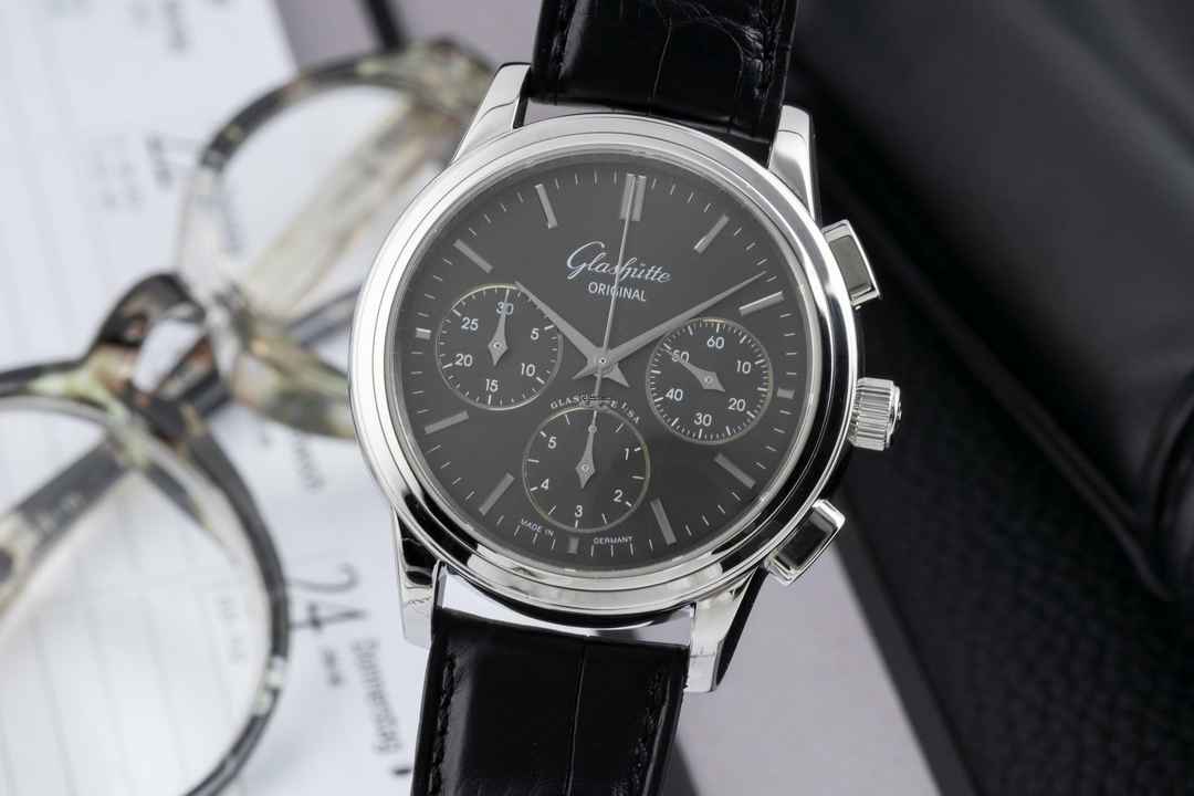  Glashütte Original Senator Chronograph Stahl Automatik Ref. 39-31-14-23-04 B&P  