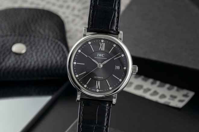  IWC Portofino Automatic 37 Diamonds Stahl Automatik Medium Ref. IW458102  