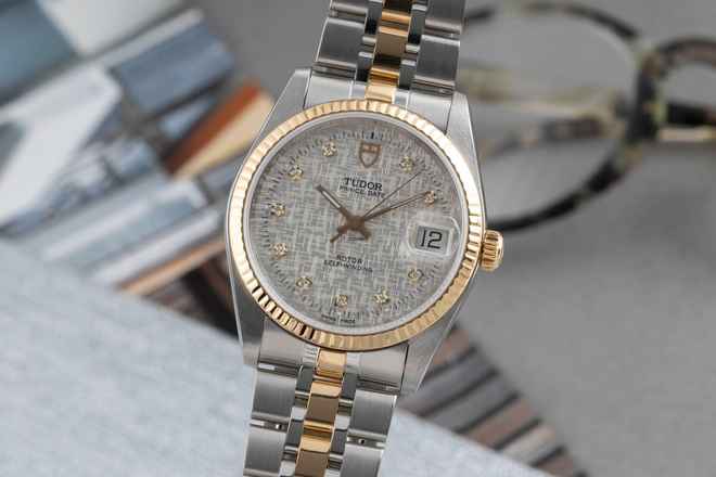  Tudor Prince Oysterdate Stahl / Gold Diamonds Automatik Ref. 74033 Papiere 2007  
