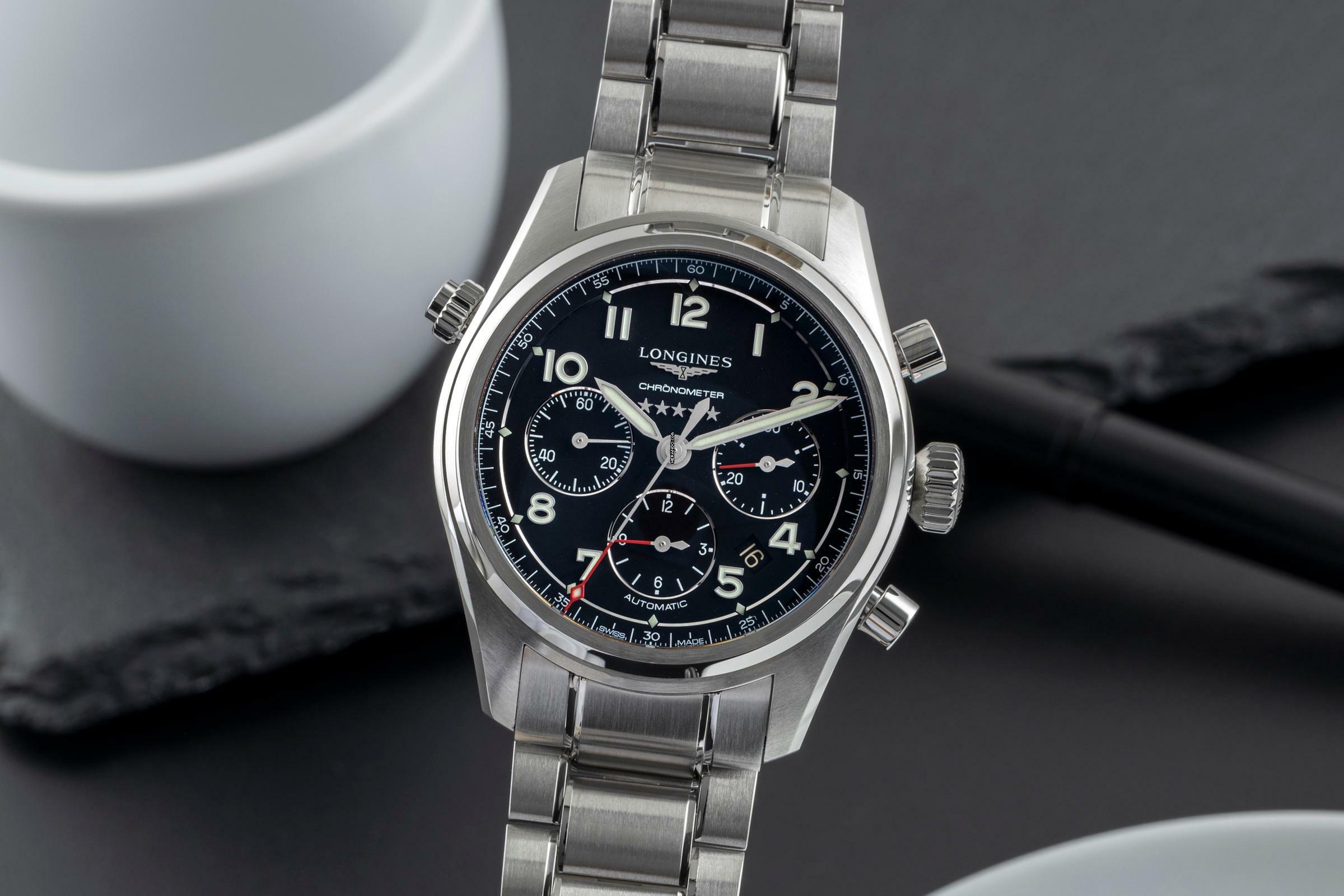  Longines Spirit Chronograph Stahl Automatik Herrenuhr L3.820.4.53.6 B&P 2021  