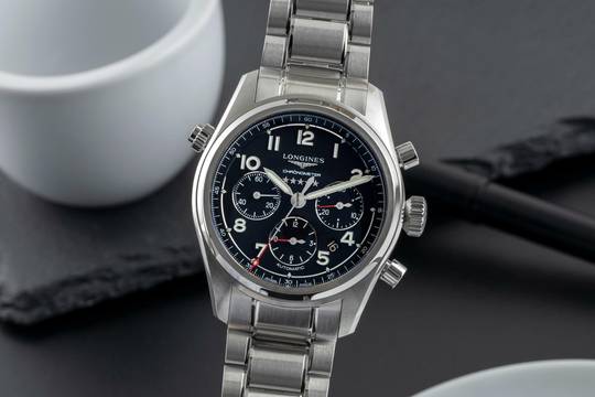  Longines Spirit Chronograph Stahl Automatik Herrenuhr L3.820.4.53.6 B&P 2021  