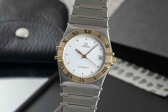  Omega Constellation Quartz Stahl / Gold Quarz Herrenuhr Ref. 398.0876 Klassiker  