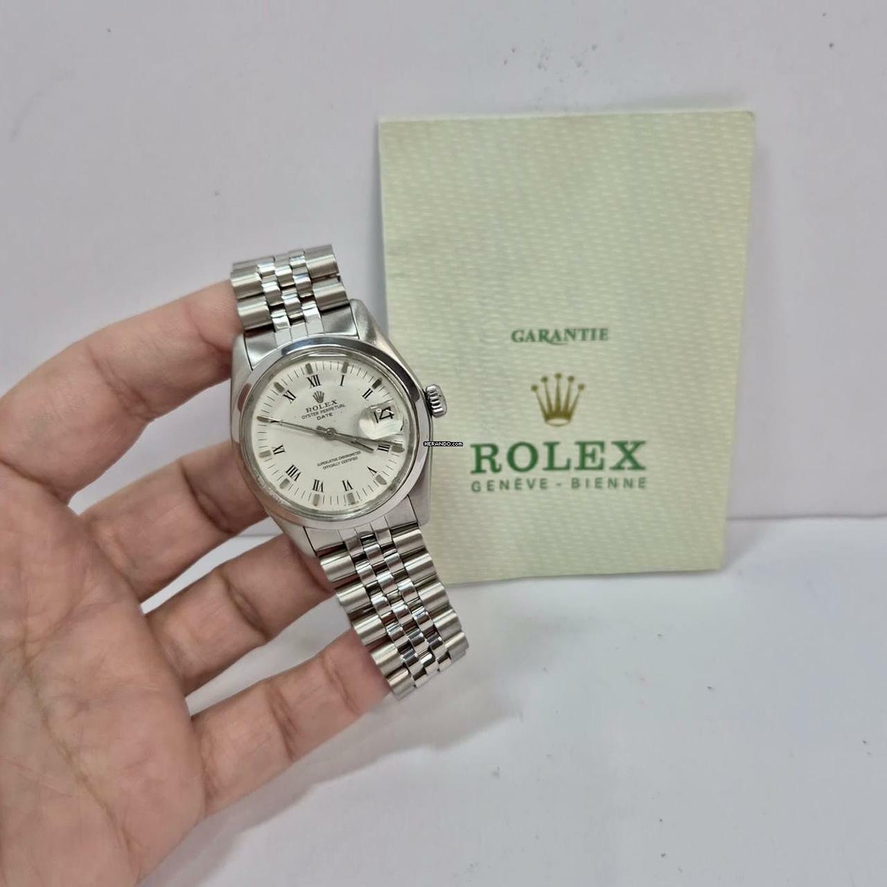 Rolex Oyster Perpetual Date Jubilee Vintage 34mm Automático Completo 