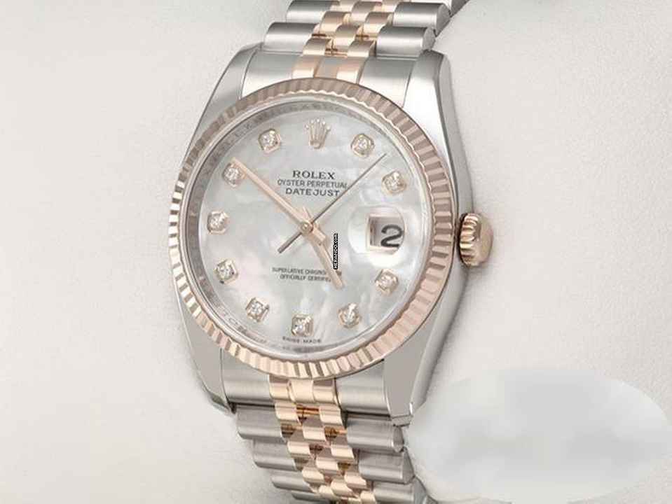  Rolex Datejust 36 36mm 116231 2012 Stahl Rosegold 750 Perlmutt Diamanten Automatik Stainless Steel 18kt Rose Gold Jubilé-band Chronometer Oyster </h1> 