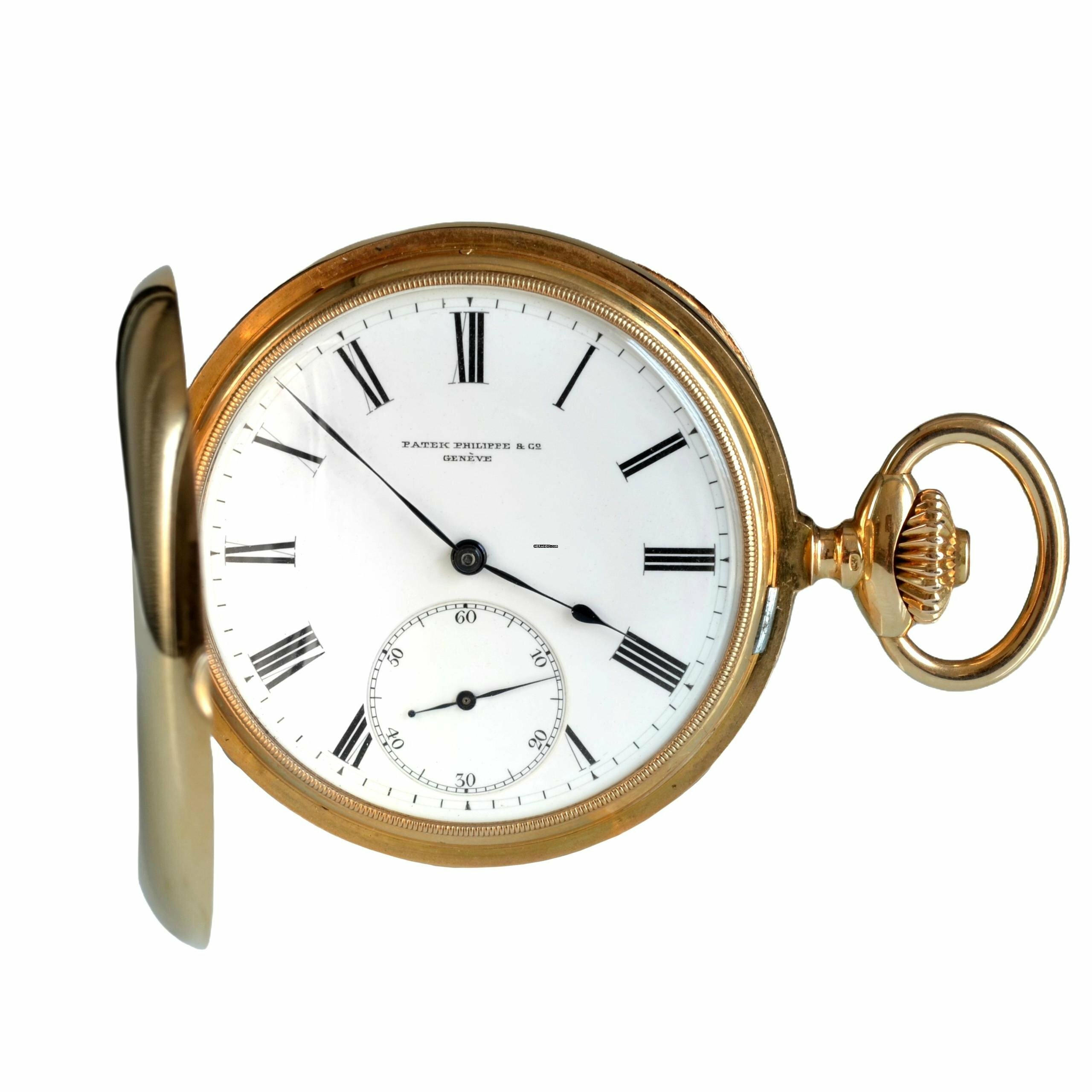 Patek Philippe Pocket hunter bassine-style 51 MM porcelain dial rose gold 18KT 1891