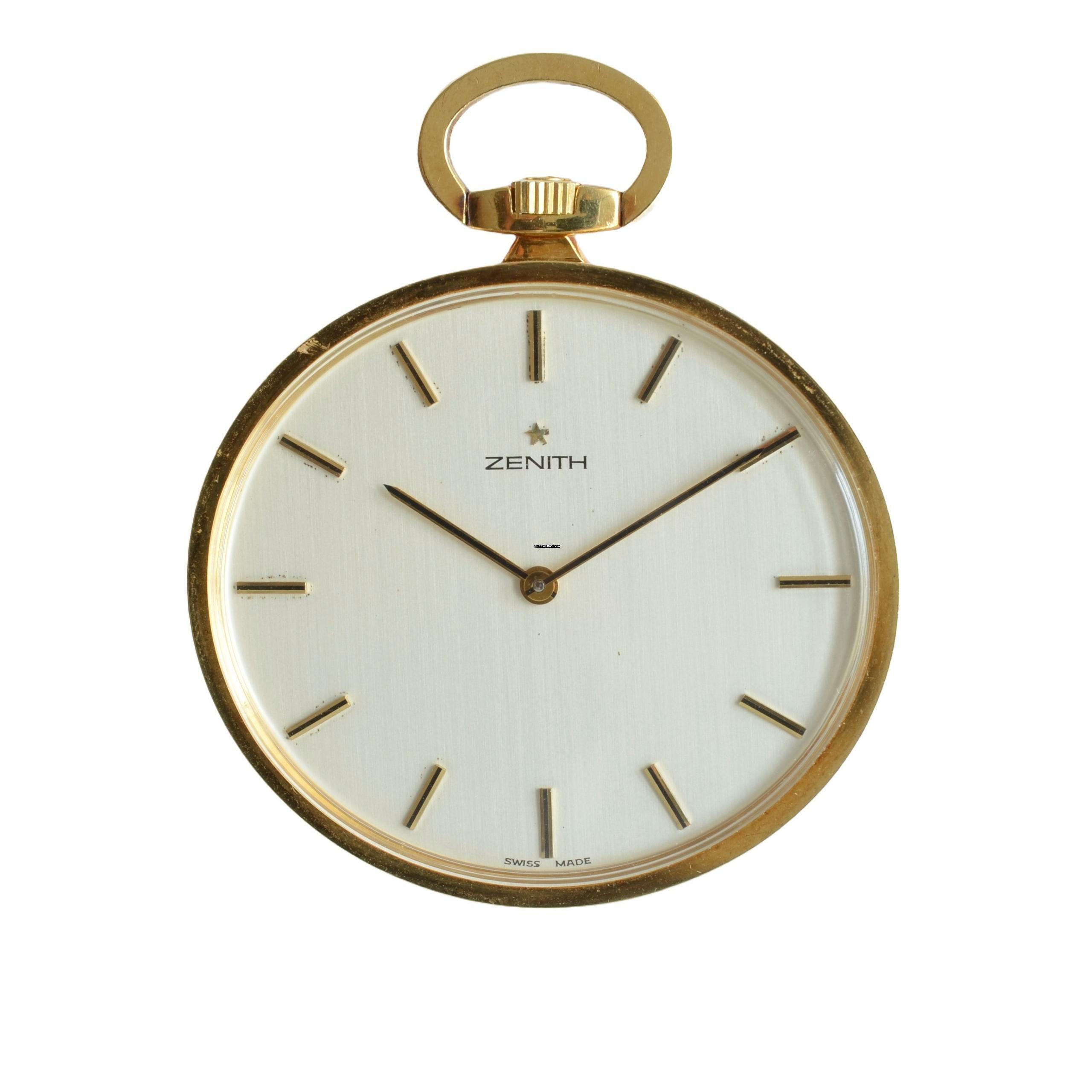 Thumbnail von Zenith Pocket watch oval shaped open face yellow gold 18KT Very Rare </h1>