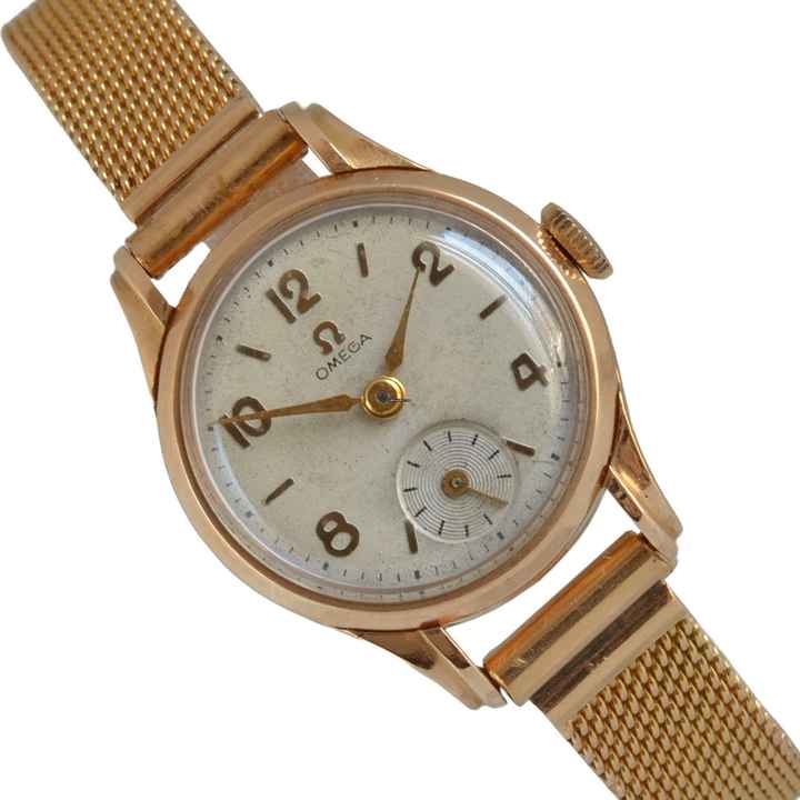  Omega Classic Ladies 22MM ivory dial yellow gold 18KT 