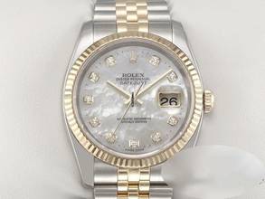 Thumbnail von Rolex Datejust 36 36mm 116233 Perlmutt Diamanten Stahl Gelbgold 750 Automatik Stainless Steel 18kt Yellow Gold Jubilé-band Chronometer Oyster </h1>