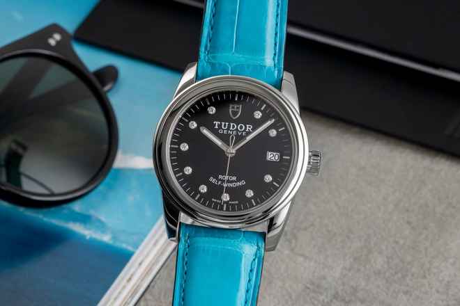  Tudor Glamour Date Edelstahl Diamonds Automatik Herrenuhr Ref. 55000  