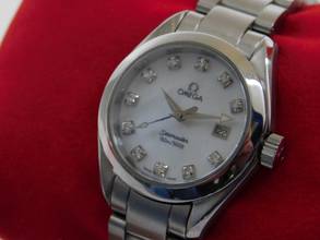 Thumbnail von Omega Seamaster Aqua Terra 150m Stahl Damenuhr im Full Set wie Neu Perlmutt Brillantblatt Neu Zustand