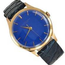 Thumbnail von Girard Perregaux Classic 35MM blue lacquered dial rose gold 18KT Automatic 1950’s </h1>