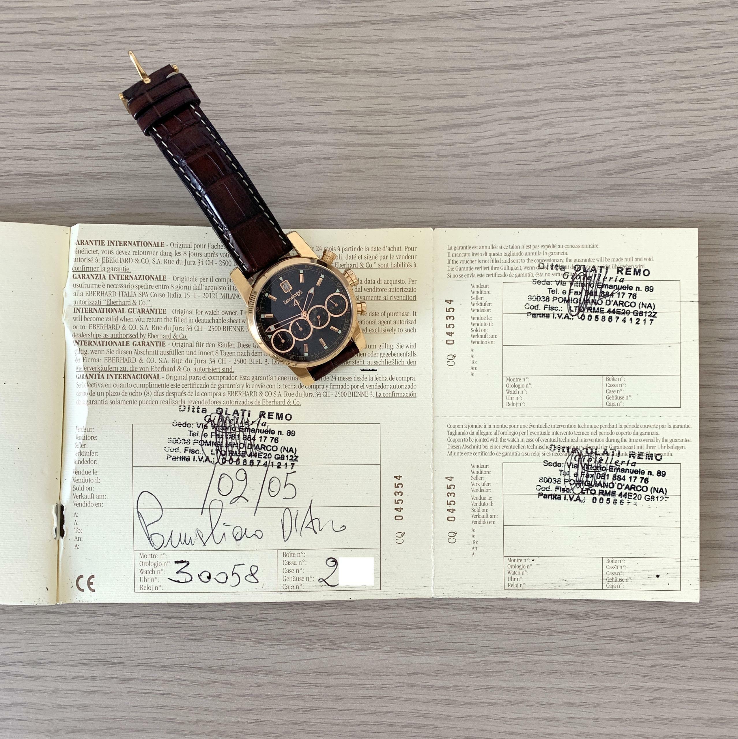 Thumbnail von Eberhard & Co. Chrono 4 30058 Rose gold 18KT Full Set 2005’s