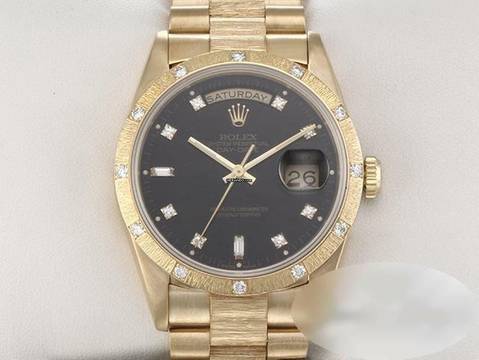  Rolex Day-Date 36 36mm 18308 Gelbgold 750 Diamanten Automatik 18kt Yellow Gold Black Dial </h1> 