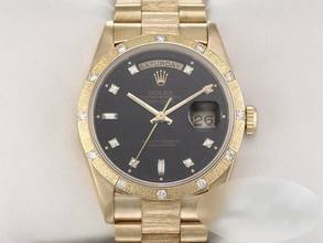 Thumbnail von Rolex Day-Date 36 36mm 18308 Gelbgold 750 Diamanten Automatik 18kt Yellow Gold Black Dial </h1>