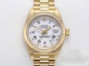 Thumbnail von Rolex Lady-Datejust Gelbgold 750 Diamanten Automatik 18kt Yellow Gold Damen President-band Chronometer Oyster White Dial </h1>