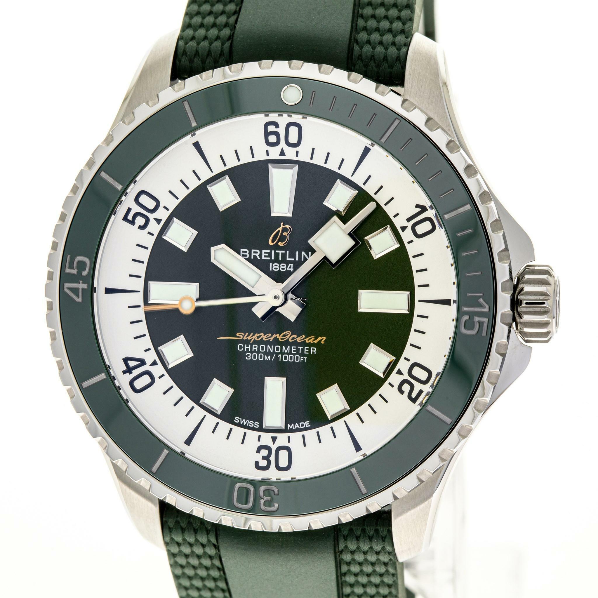  Breitling Superocean 44 Green – A17376A31L1S1 – NEW & UNWORN – 07/2025 Full Set 