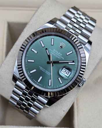  Rolex Datejust 41 41mm 126334-0028 Mint Green Jubilee Unworn/New Condition Full Set 2-2026 
