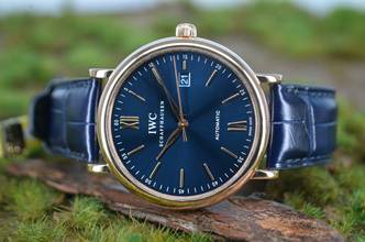 Thumbnail von IWC Portofino Automatic 40 Automatic 18kt. Rosègold Blue Dial B&P IW356522 </h1>