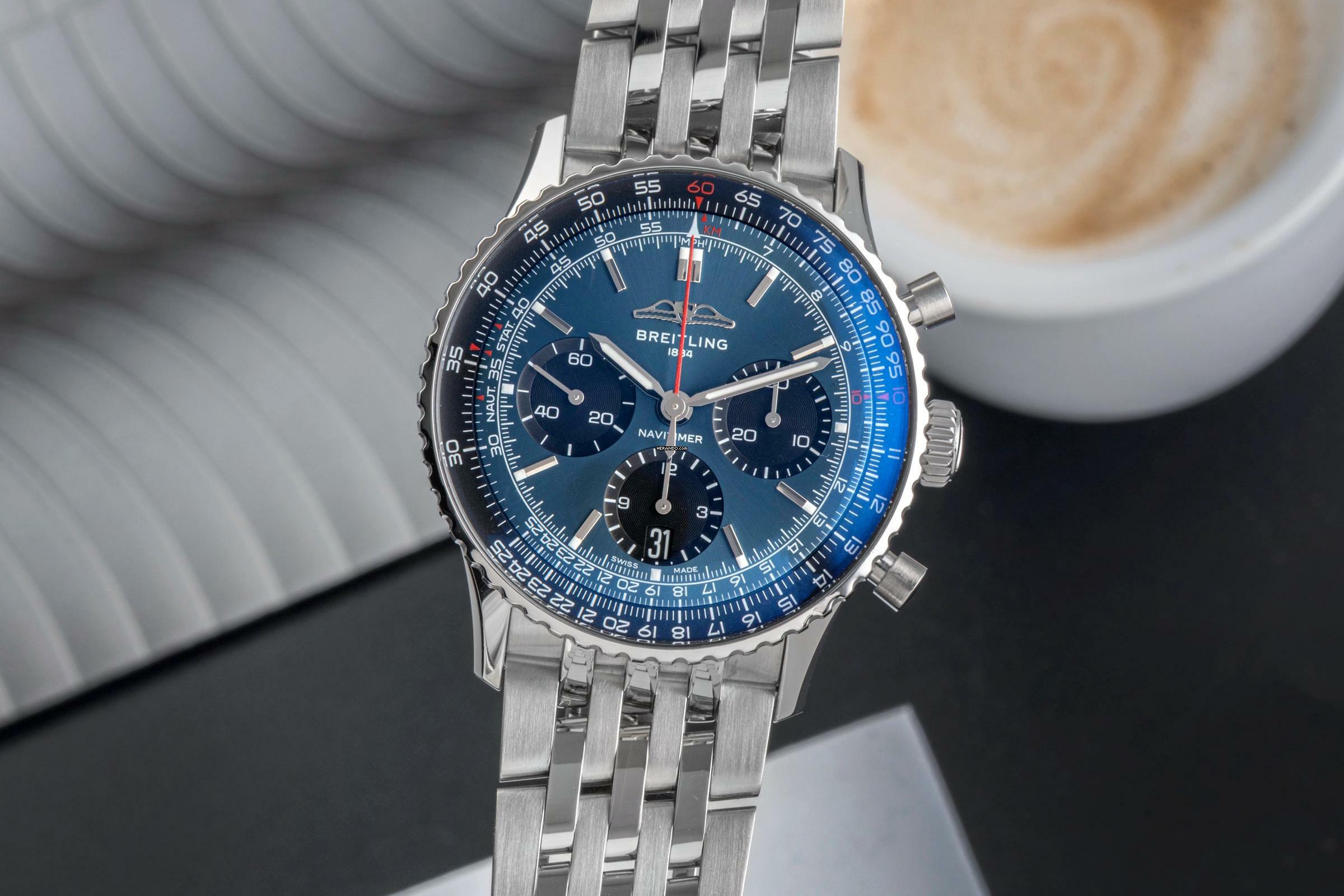 Breitling Navitimer 01 Chronograph 41 Automatik Ref AB0139241C1P1 B&P