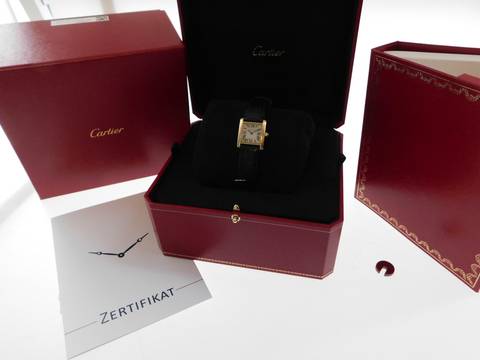  Cartier Tank Française Lady 18 Karat Gelbgold mit Original Box und Schließe 