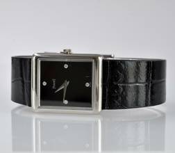 Thumbnail von Piaget Tank ultra-thin 9150 Factory black diamonds indexes white gold 18KT </h1>