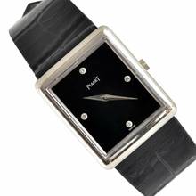 Thumbnail von Piaget Tank ultra-thin 9150 Factory black diamonds indexes white gold 18KT </h1>