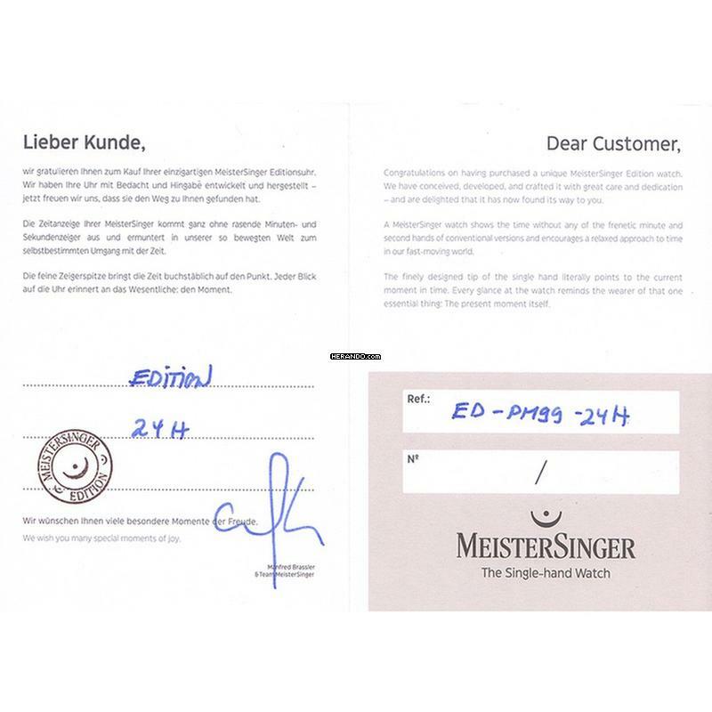 Thumbnail von Meistersinger Edition 24H Herrenuhr Automatik - Sonnenschliff Stahlblau mit Gold ED-PM99-24H