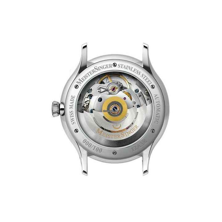  Meistersinger Edition 24H Herrenuhr Automatik - Sonnenschliff Stahlblau mit Gold ED-PM99-24H 