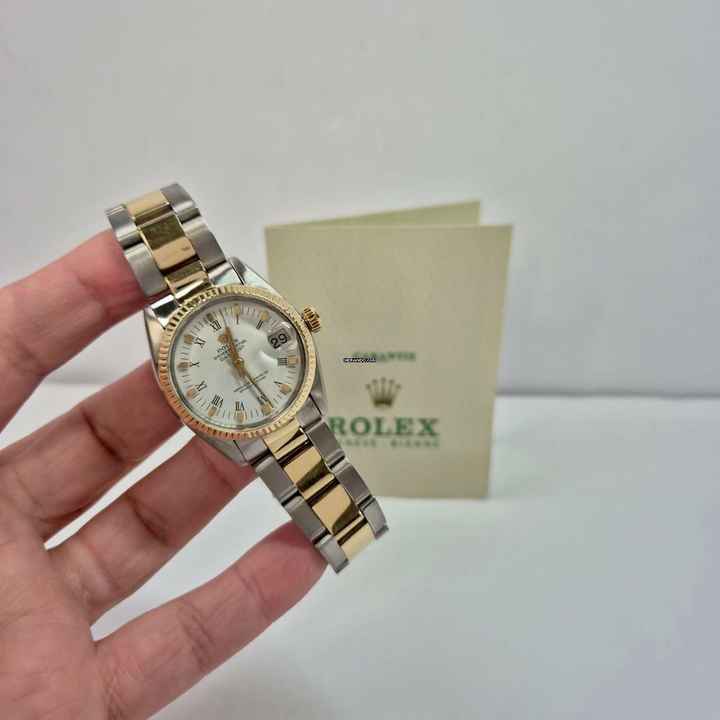  Rolex Datejust 31 Ouro Branco & Aço 31mm Vintage Automático Completo 