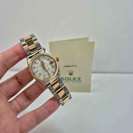 Rolex Datejust 31 Ouro Branco & Aço 31mm Vintage Automático Completo 