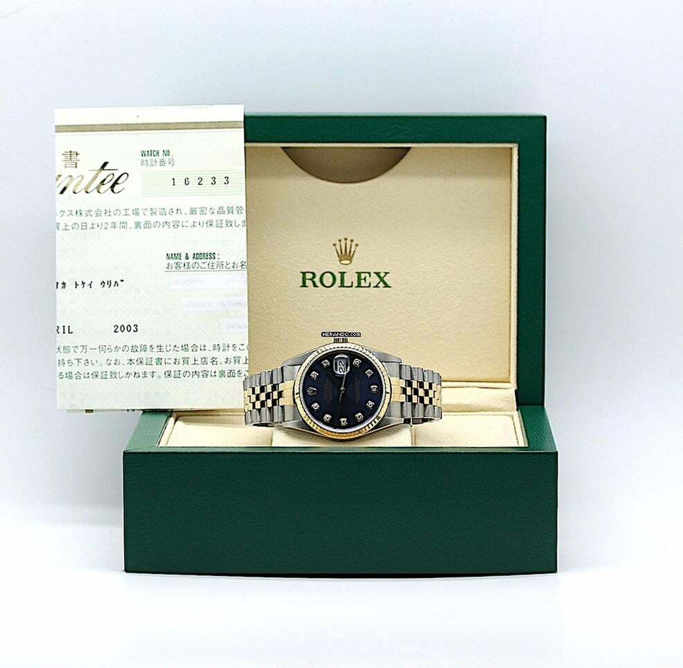 Rolex Datejust 36 Stahl/Gold Ref :16233 Rolex Box & Papiere von 2003 </h1>