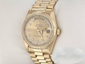 Thumbnail von Rolex Day-Date 36 36mm 18238 Gelbgold 750 Diamanten Automatik 18kt Yellow Gold President-band Chronometer Oyster </h1>