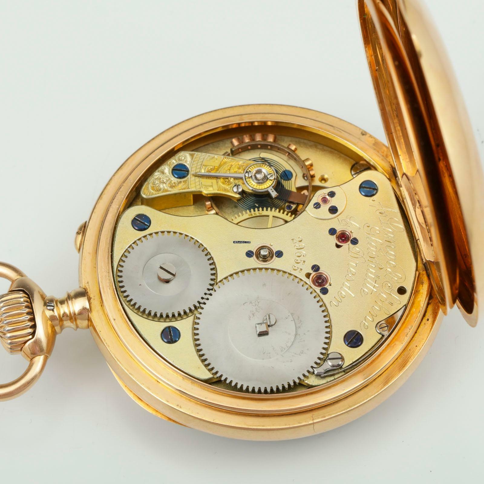 Thumbnail von A. Lange & Söhne Grosse Lange 1 18k Gold Qualität 1A Taschenuhr mit Zertifikat u. Etui 1890 Grosses kal. 45 Werk Gewicht 109g. </h1>