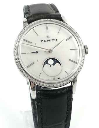  Zenith Elite Lady Automatik Moonphase & Brillanten New Watch / Unworn 