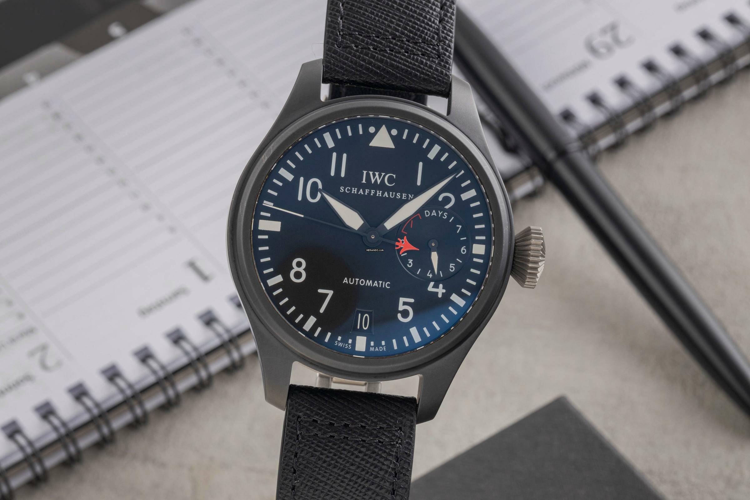 IWC Große Fliegeruhr Top Gun Big Pilot Top Gun Automatik Keramik Herrenuhr Ref. IW501901 B&P 2016