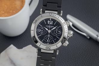 Thumbnail von Cartier Pasha Seatimer Chronograph Datum Stahl Automatik Ref. W31088U2