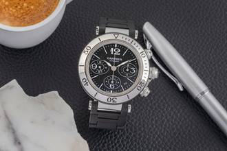 Thumbnail von Cartier Pasha Seatimer Chronograph Datum Stahl Automatik Ref. W31088U2