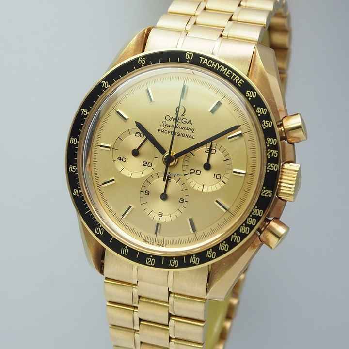  Omega Speedmaster Apollo XI 1969 345.0802 Limited Gold 18k/750 Box+Papiere Ultra Rare in top condition+Full Set 