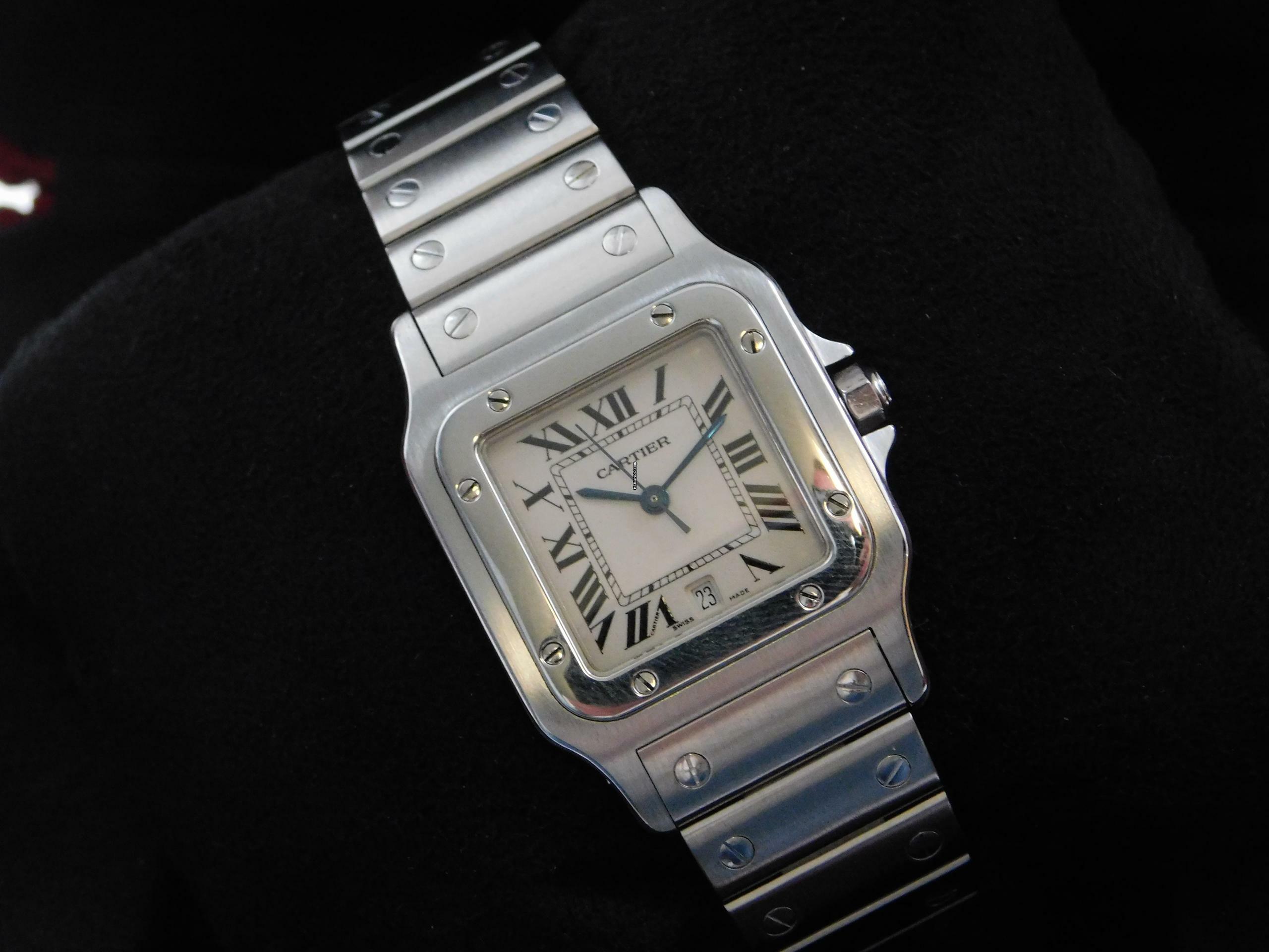  Cartier Santos Galbée großes Modell 29 mm im Full Set Datum auf 6 Uhr Full Set aus 2000  