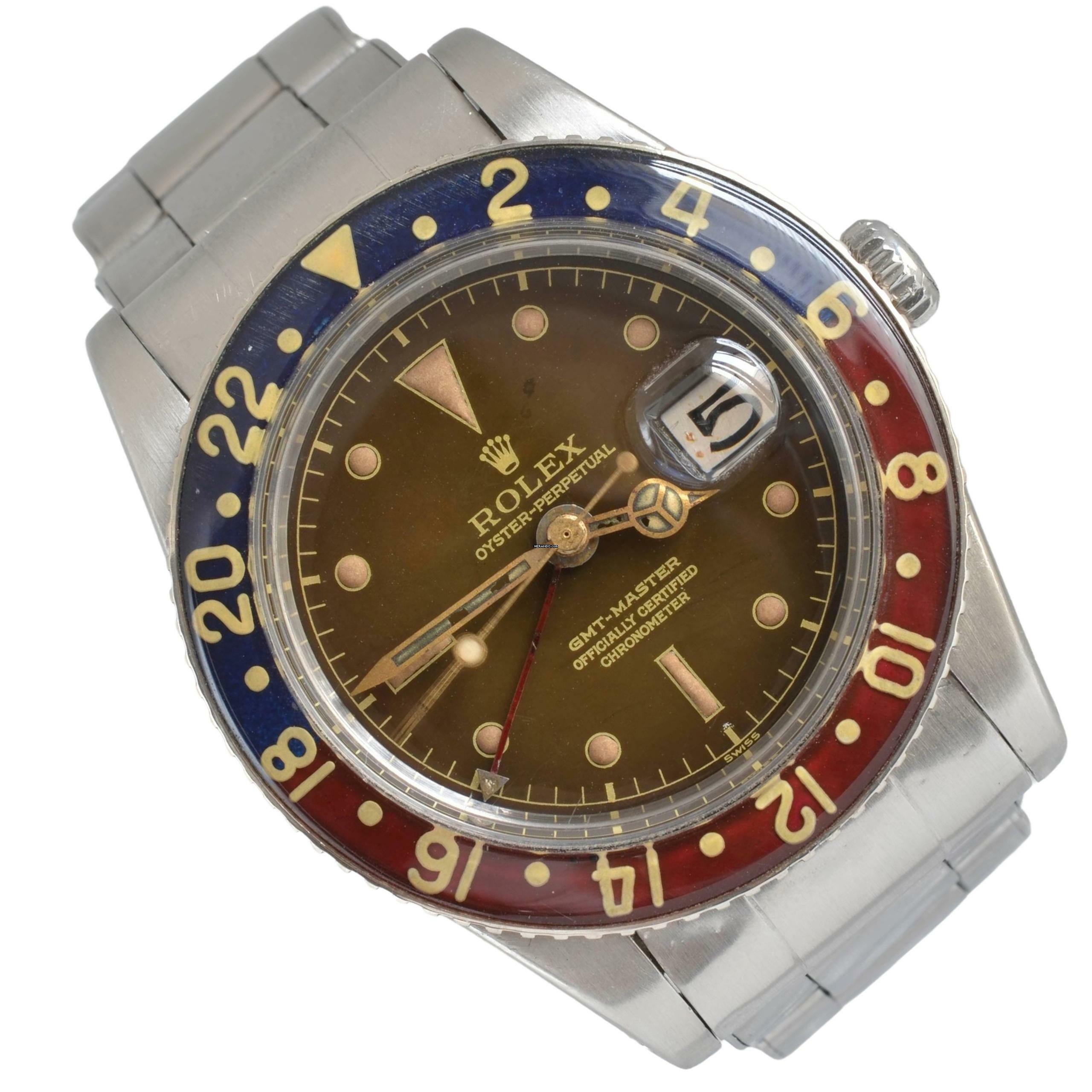 Rolex GMT-Master 6542 OCC brown gilt glossy dial bakelite bezel 1958