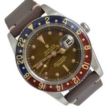 Thumbnail von Rolex GMT-Master 6542 OCC brown gilt glossy dial bakelite bezel 1958