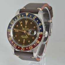 Thumbnail von Rolex GMT-Master 6542 OCC brown gilt glossy dial bakelite bezel 1958