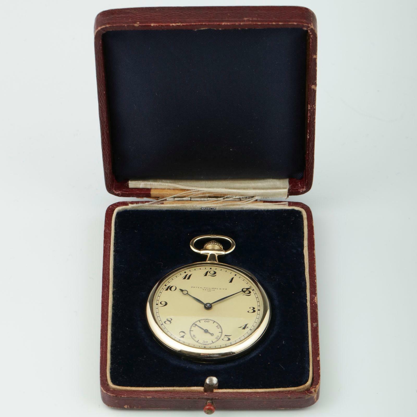 Thumbnail von Patek Philippe 18k Art Deco Frackuhr mit Saphir Crone Taschenuhr 1920 schöner Zustand