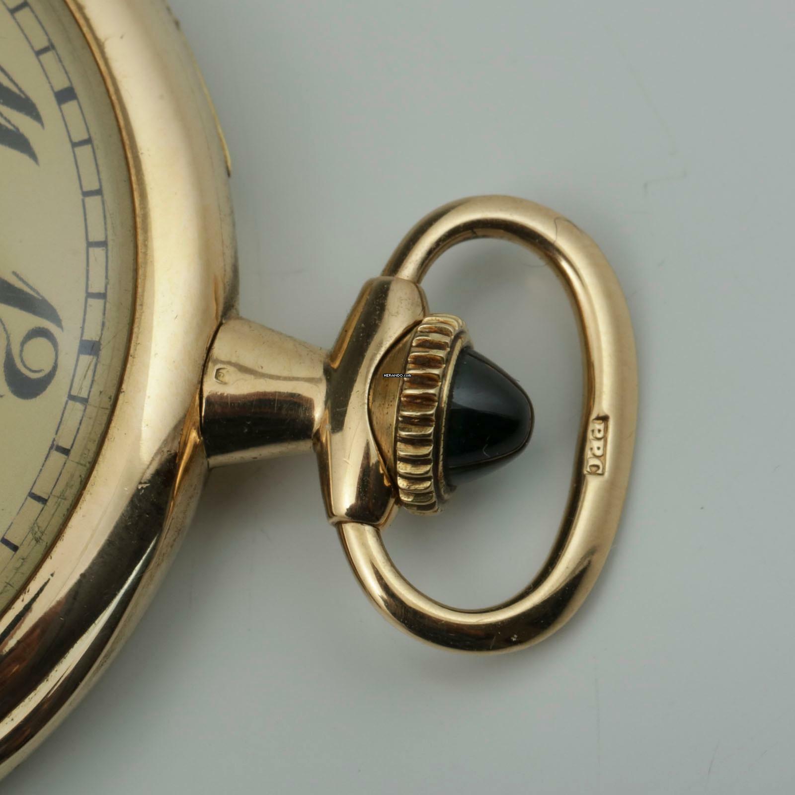 Thumbnail von Patek Philippe 18k Art Deco Frackuhr mit Saphir Crone Taschenuhr 1920 schöner Zustand