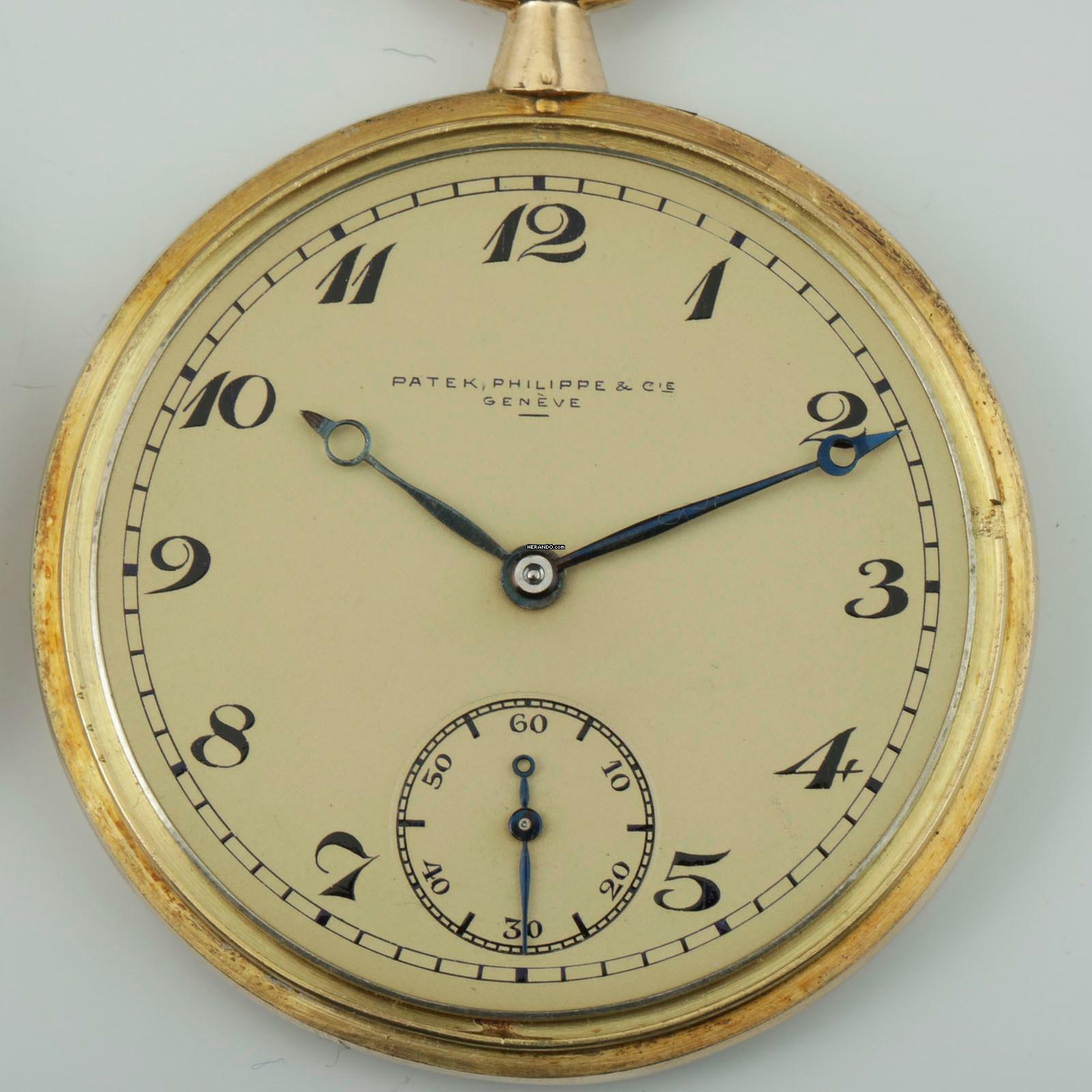 Thumbnail von Patek Philippe 18k Art Deco Frackuhr mit Saphir Crone Taschenuhr 1920 schöner Zustand