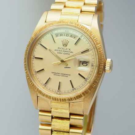 Rolex Day-Date 36 Bark 1807 Gold 18k/750 Box + Papiere 1971/1972 RARE  
